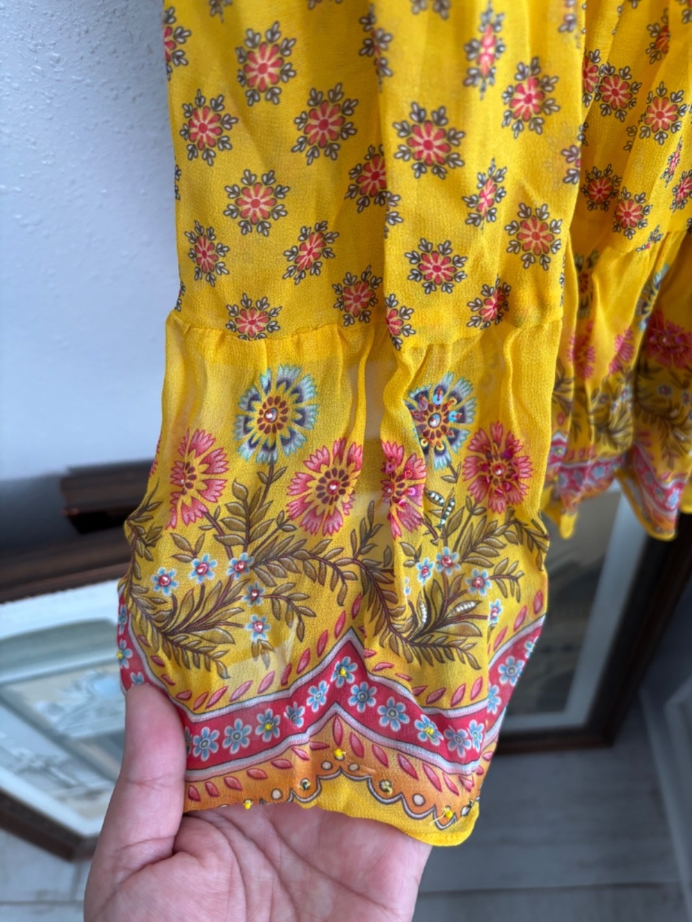 Anthropologie Tanvi & Kedia Calinda Beaded Maxi Skirt Size 2 - Picture 7 of 9